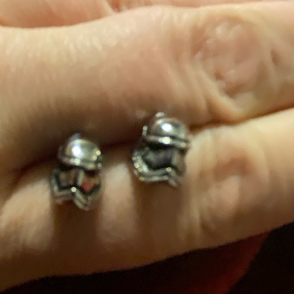 Silver Storm Trooper earrings
